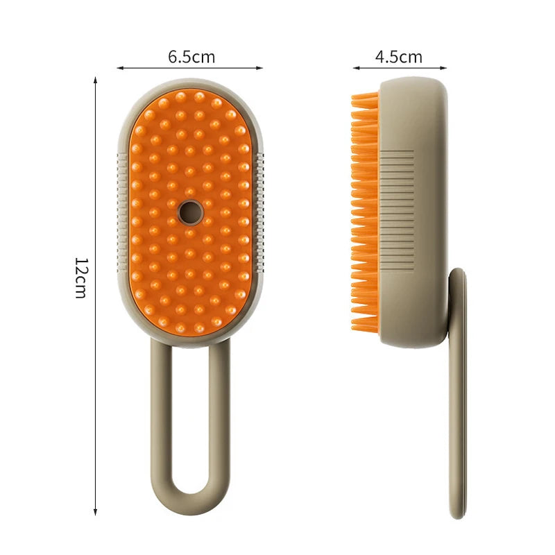 Brosse Vapeur Électrique 3-en-1 pour Chiens et Chats – Brosse de Toilettage avec Spray, Massage et Élimination des Poils