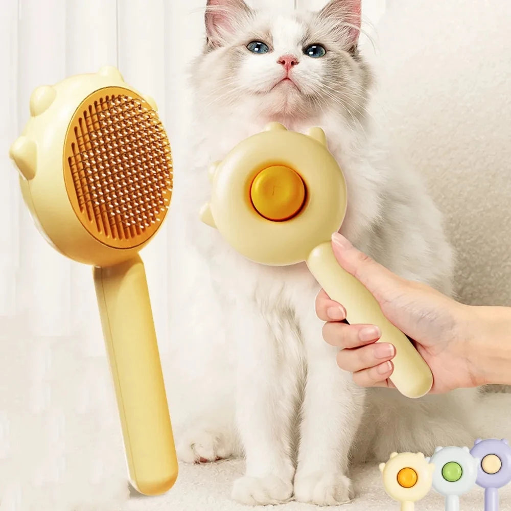 Brosse Démêlante Auto-Nettoyante pour Chiens et Chats